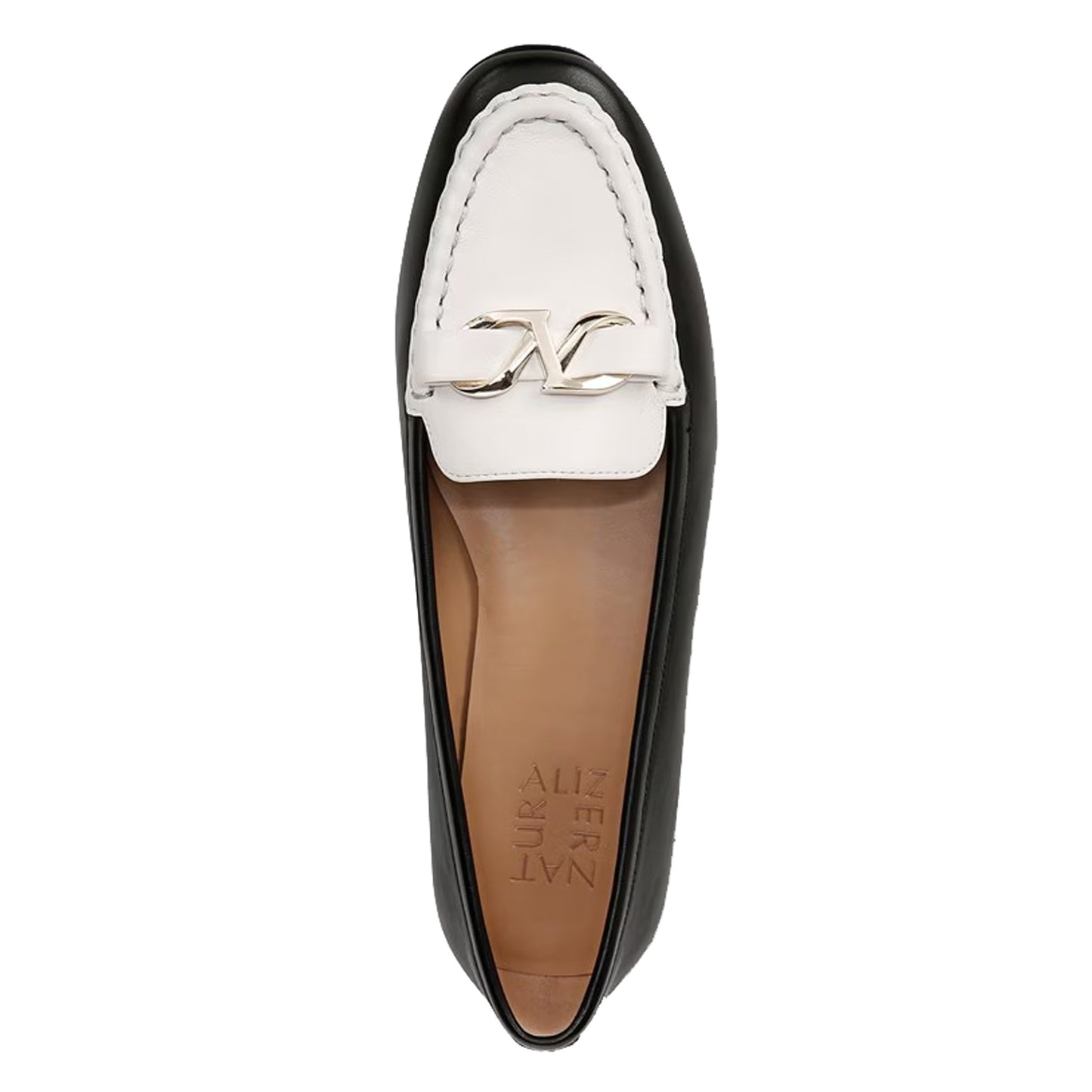 Peltz Shoes  Women's Naturalizer Layla Loafer Black White I9896L3001
