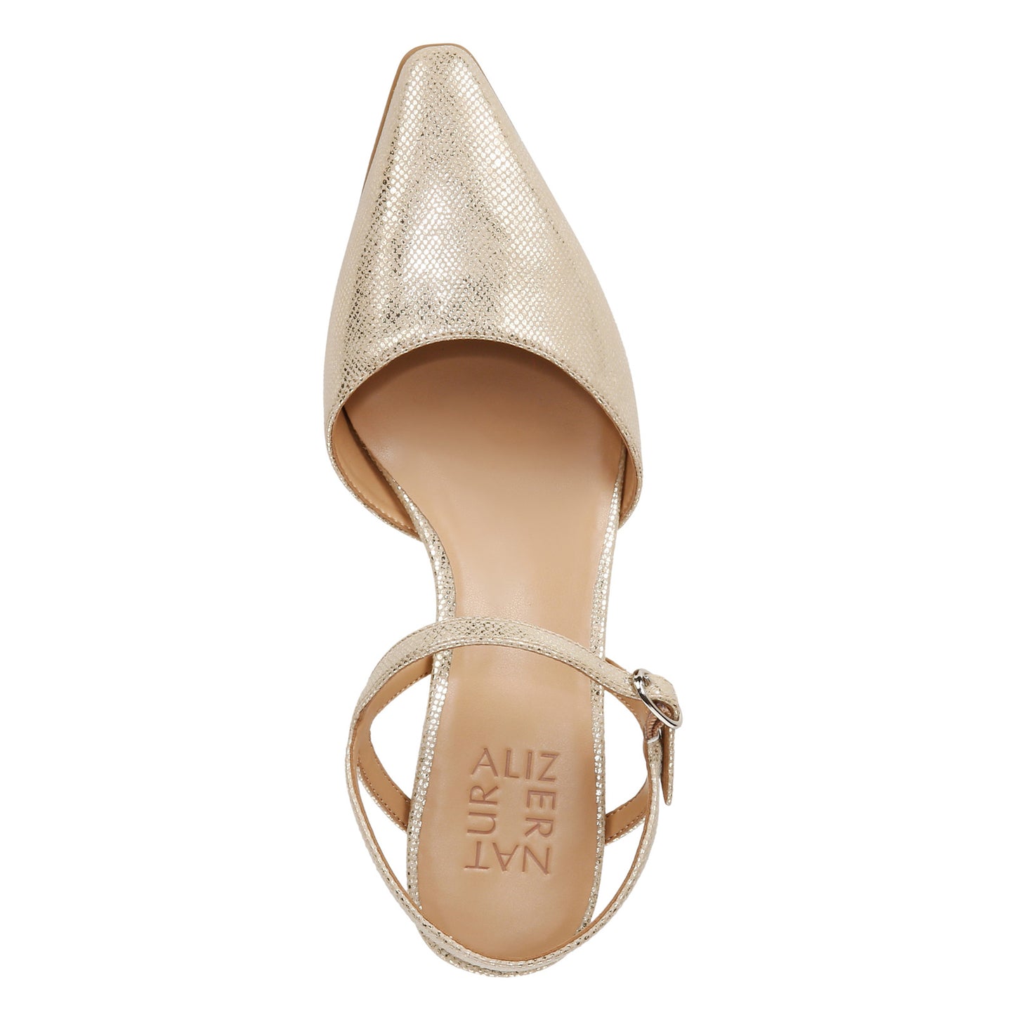 Peltz Shoes  Women's Naturalizer Tara Pump Gold Faux Leather I9935S3700