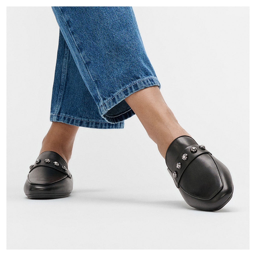 Women's FitFlop Delicato Crystal Mule BLACK IA8-001