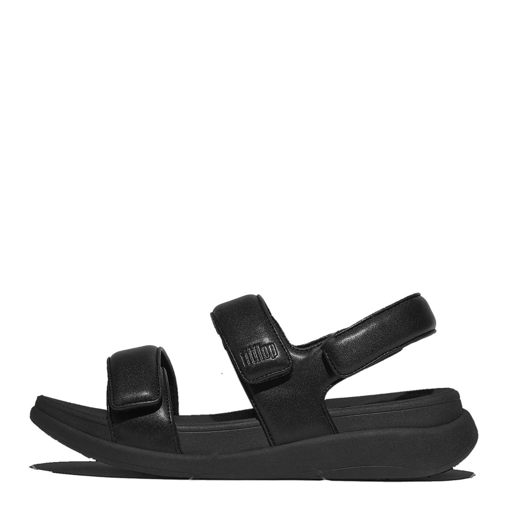Women's FitFlop F-MODE GO Adjustable Back-Strap Sandal BLACK IV9-090