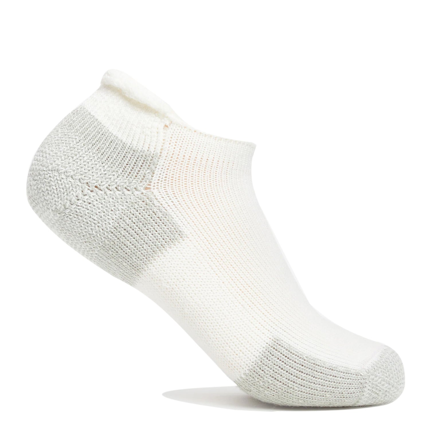 Peltz Shoes  Unisex Thorlo Socks Maximum Cushion Rolltop Running Socks- 1 Pair White Platinum J00000-WPL