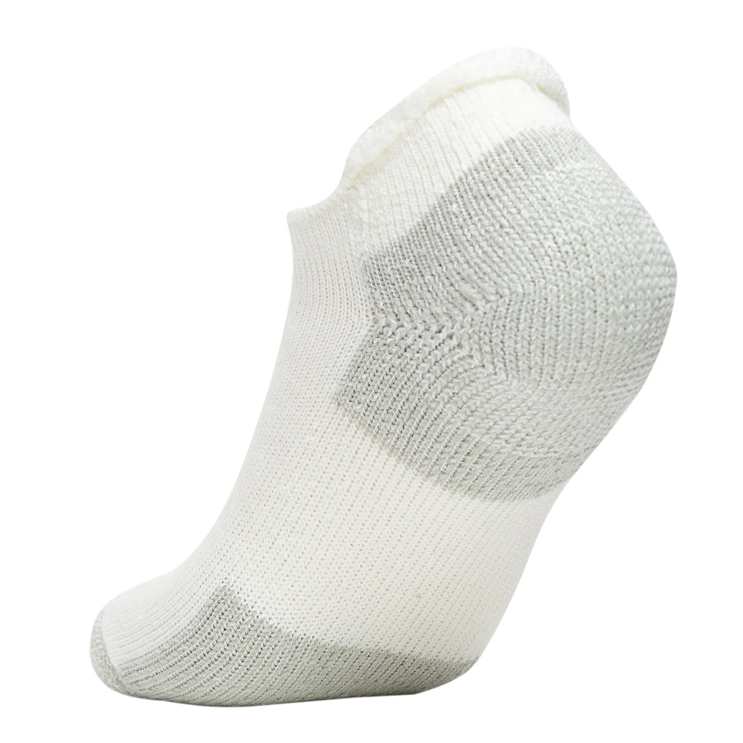 Peltz Shoes  Unisex Thorlo Socks Maximum Cushion Rolltop Running Socks- 1 Pair White Platinum J00000-WPL