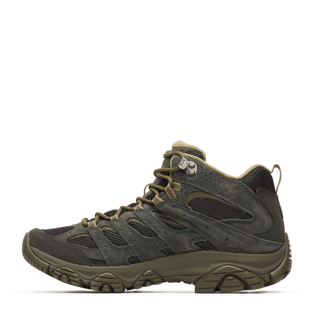 Men's Merrell Moab 3 Mid Waterproof Hiking Boot - Wide Width BLACK BELUGA J00003598W