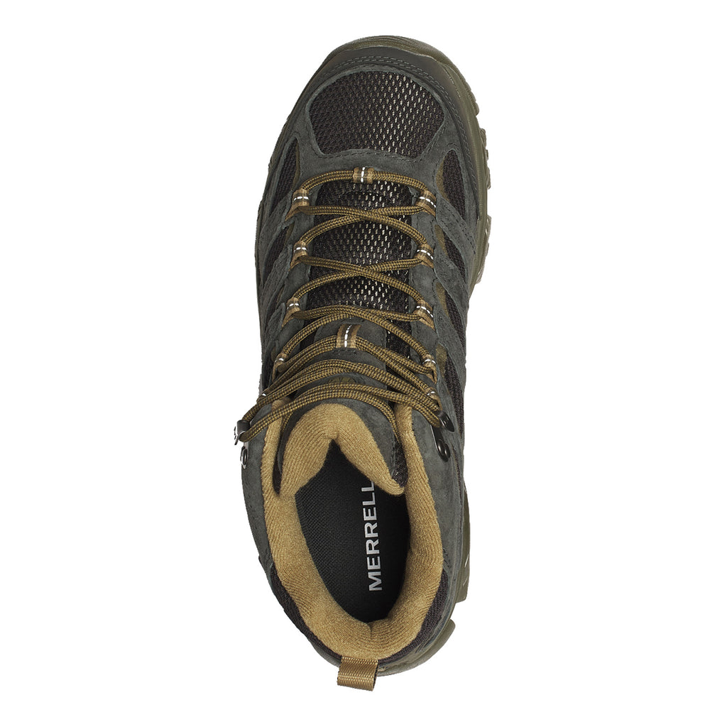 Men's Merrell Moab 3 Mid Waterproof Hiking Boot - Wide Width BLACK BELUGA J00003598W