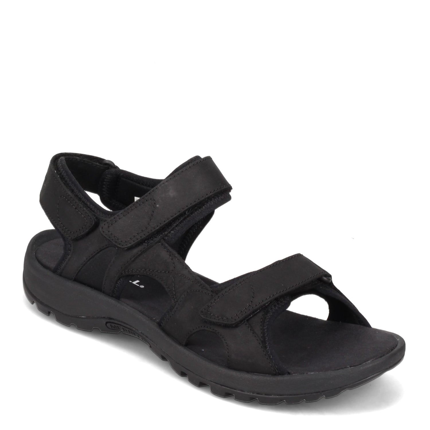 Peltz Shoes  Men's Merrell Sandspur Lee Backstrap Sandal SOLID BLACK J002715