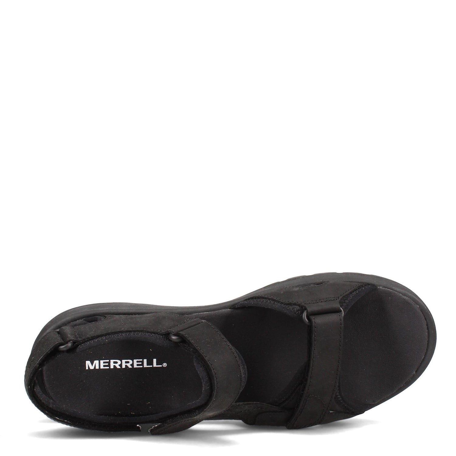 Peltz Shoes  Men's Merrell Sandspur Lee Backstrap Sandal SOLID BLACK J002715