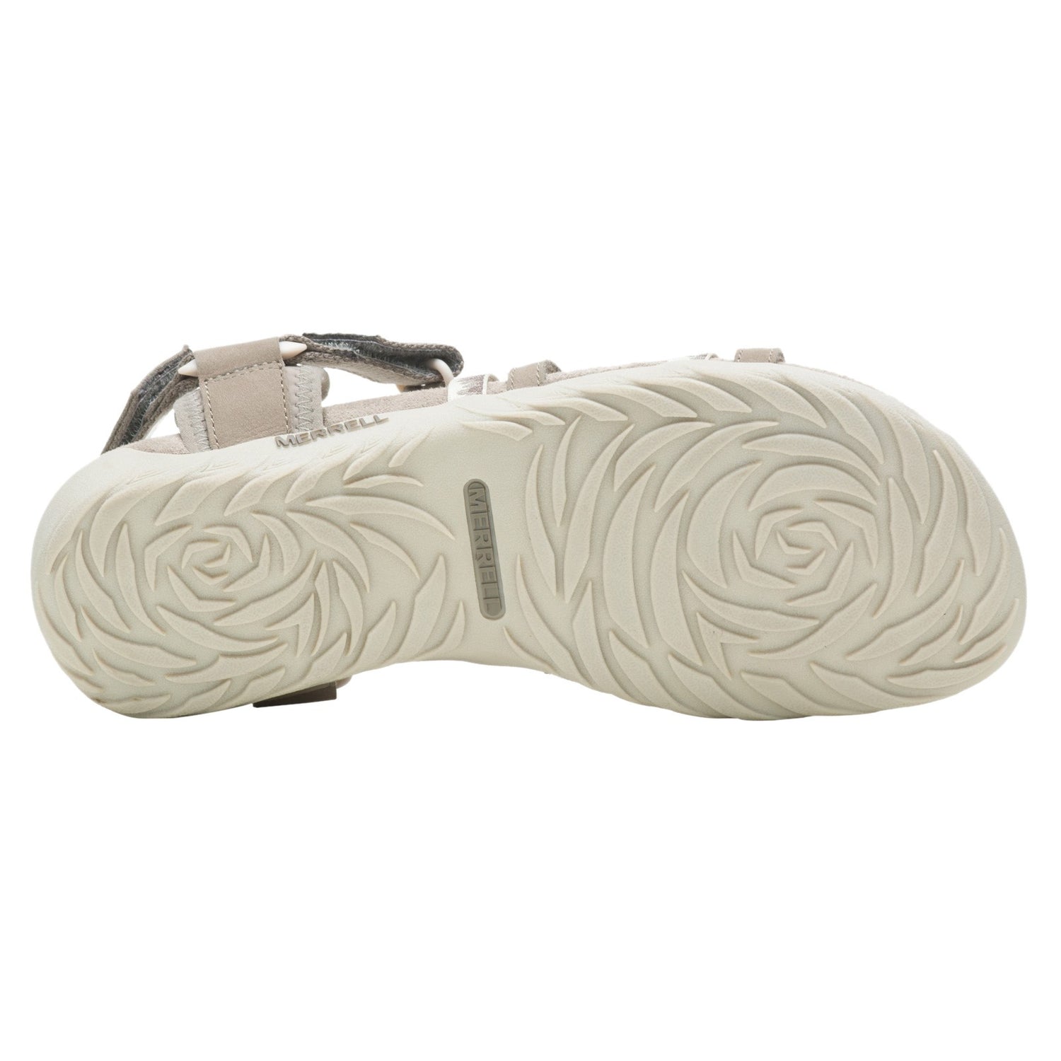 Peltz Shoes  Women's Merrell Terran Cush 3 Lattice Sandal MOONBEAM J002716