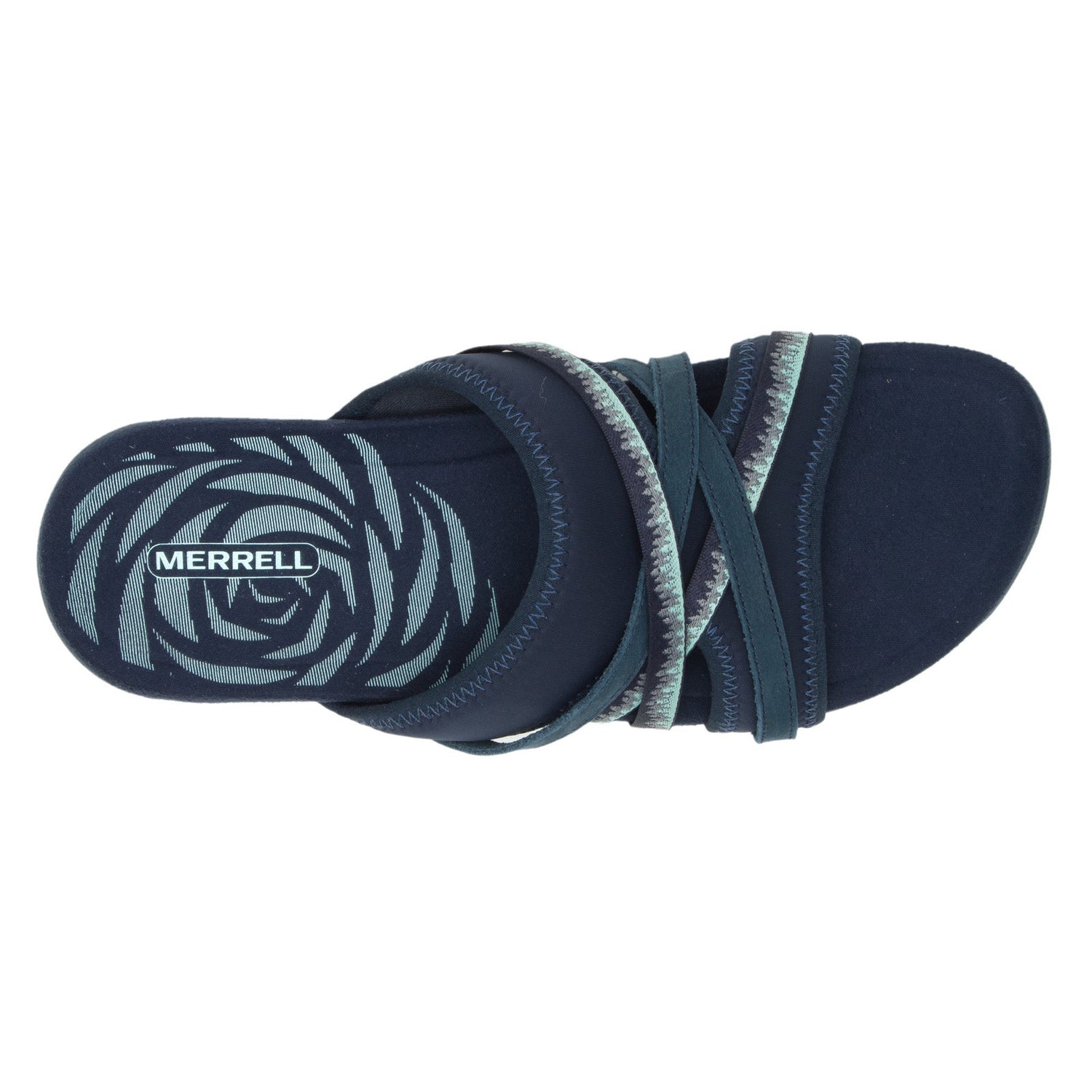 Peltz Shoes  Women's Merrell Terran Cush 3 Slide Sandal NAVY J002726
