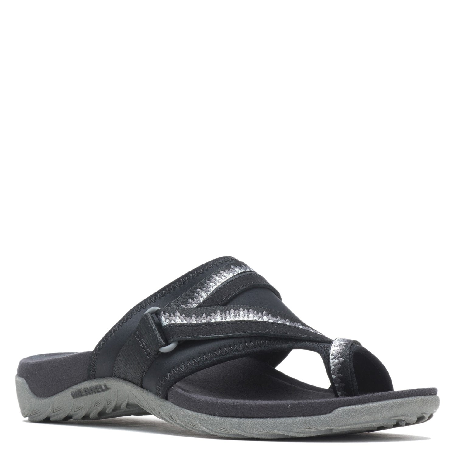 Peltz Shoes  Women's Merrell Terran Cush 3 Post Sandal - Wide Width BLACK J002728W