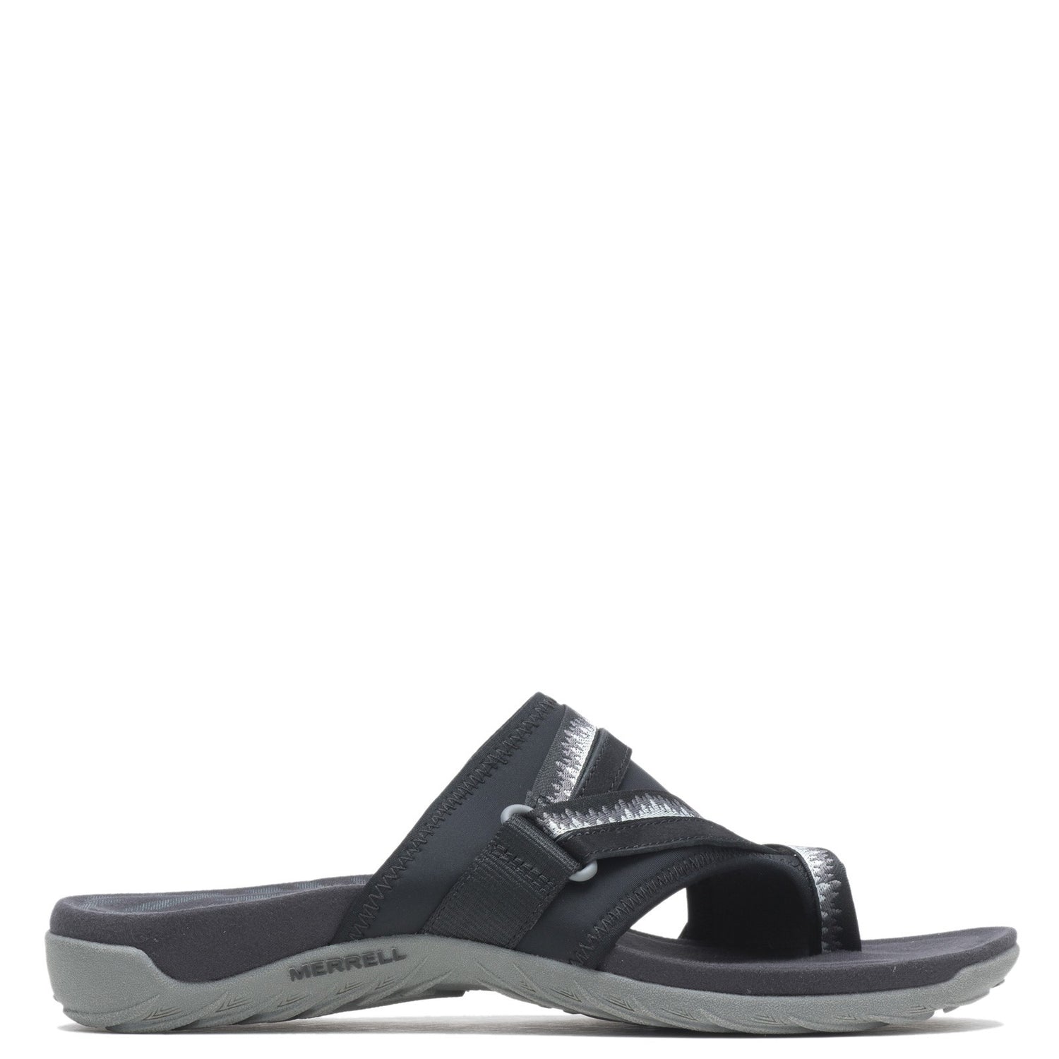 Peltz Shoes  Women's Merrell Terran Cush 3 Post Sandal - Wide Width BLACK J002728W