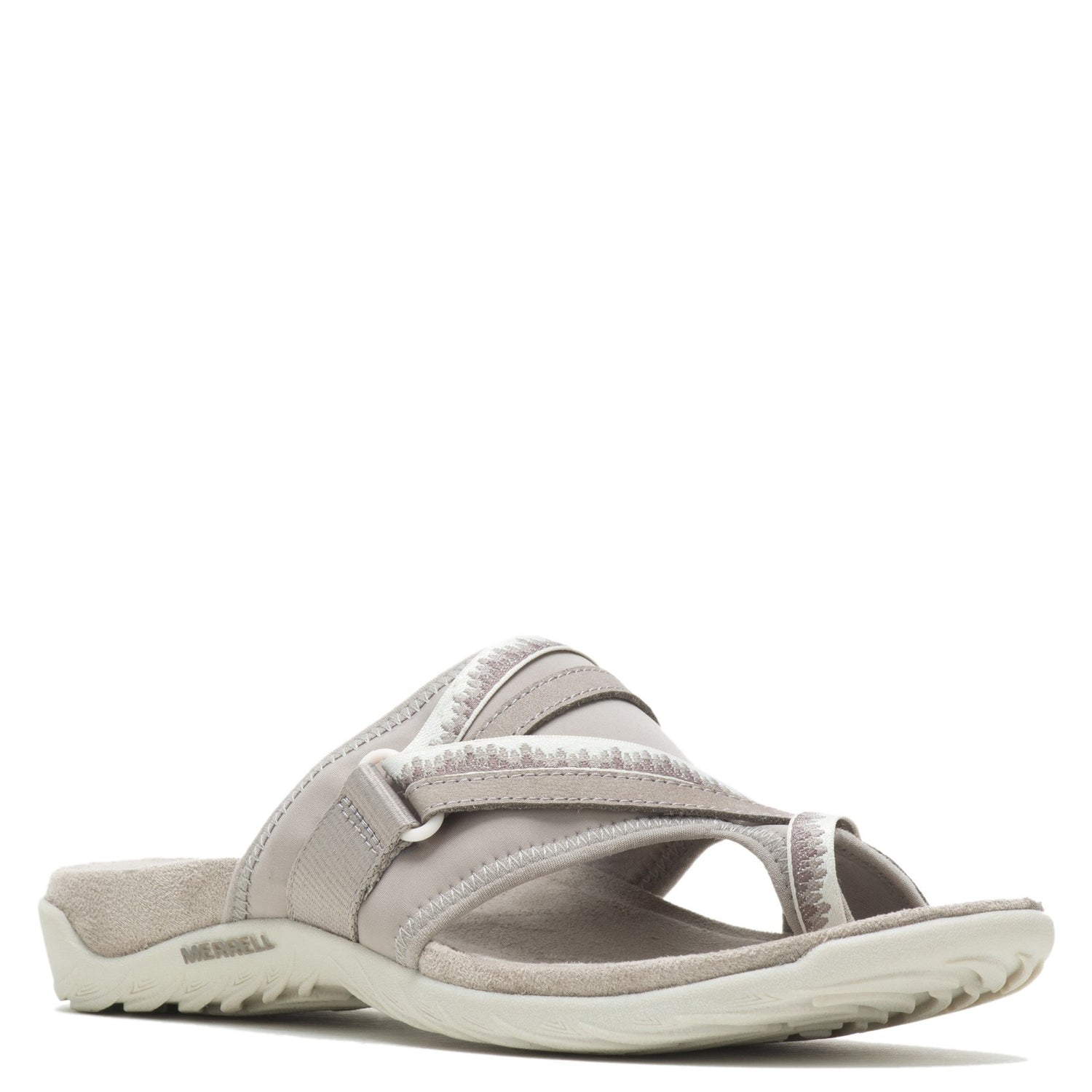 Peltz Shoes  Women's Merrell Terran Cush 3 Post Sandal - Wide Width MOONBEAM J002732W