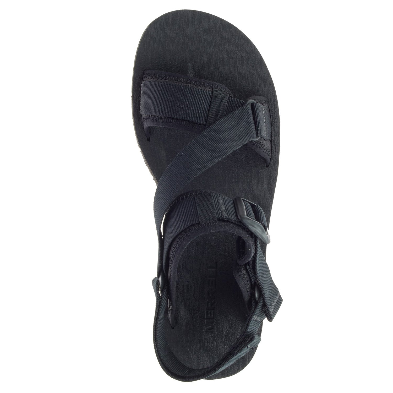 Peltz Shoes  Men's Merrell Alpine Strap Sandal BLACK J002835