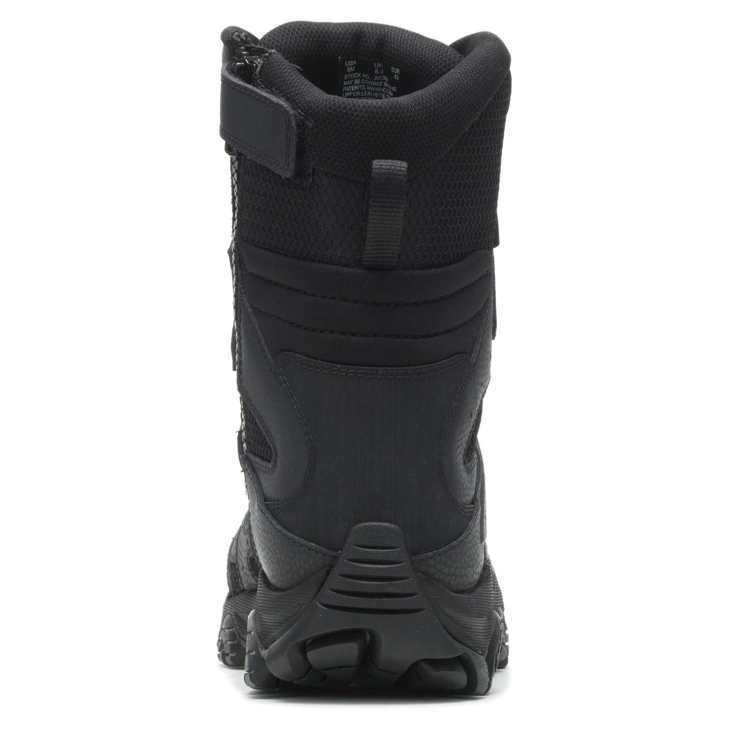 Peltz Shoes  Men's Merrell Moab 3 WP Tactical Zip 8in Work Boot - Wide Width Black J003907W