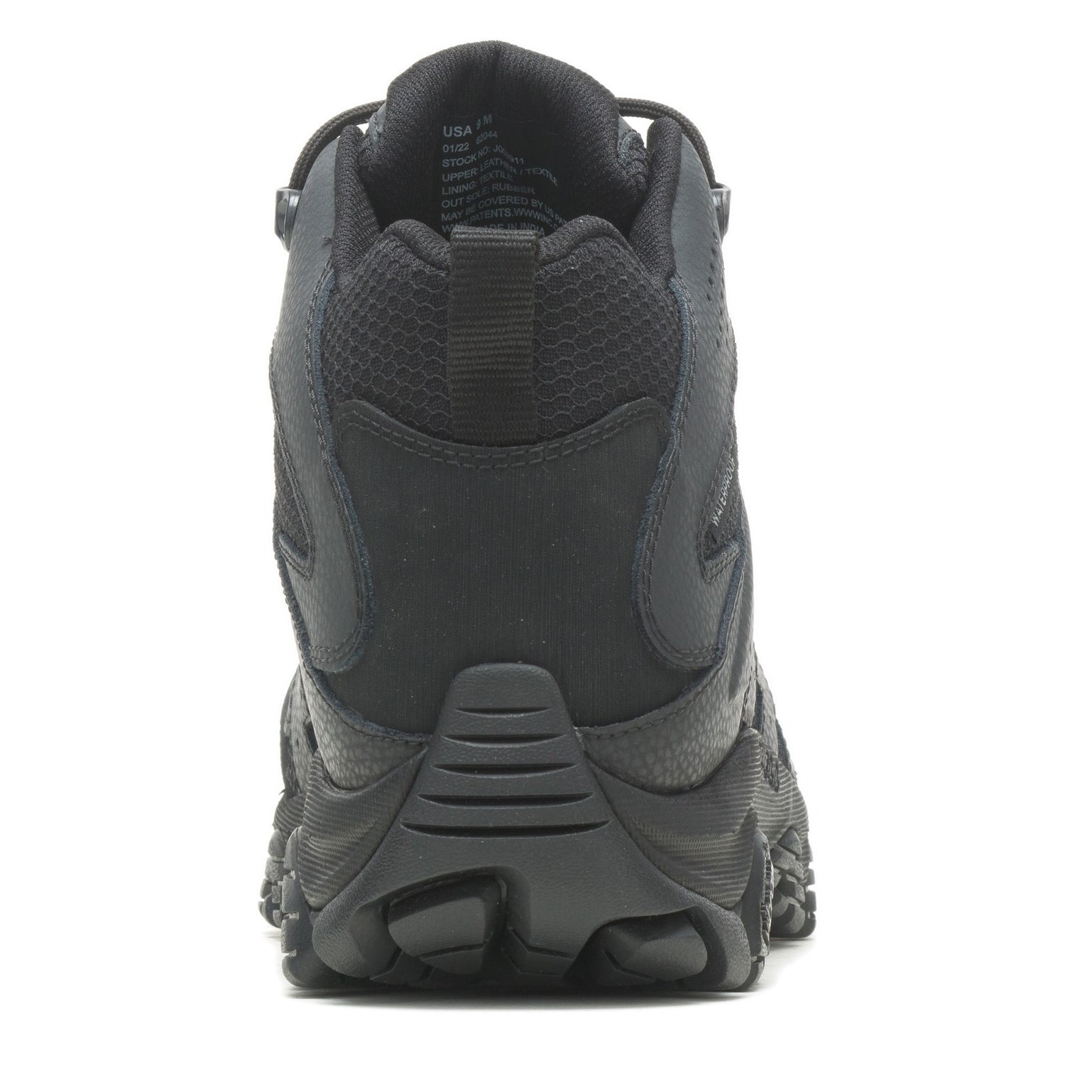 Peltz Shoes  Men's Merrell Moab 3 Mid WP Tactical Work Boot - Wide WIdth Black J003911W