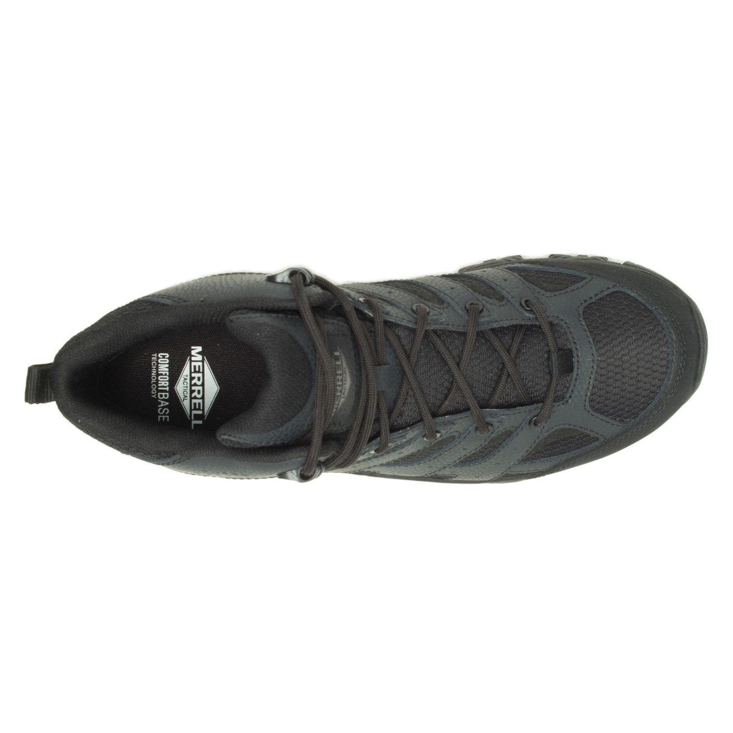 Peltz Shoes  Men's Merrell Moab 3 Mid WP Tactical Work Boot - Wide WIdth Black J003911W
