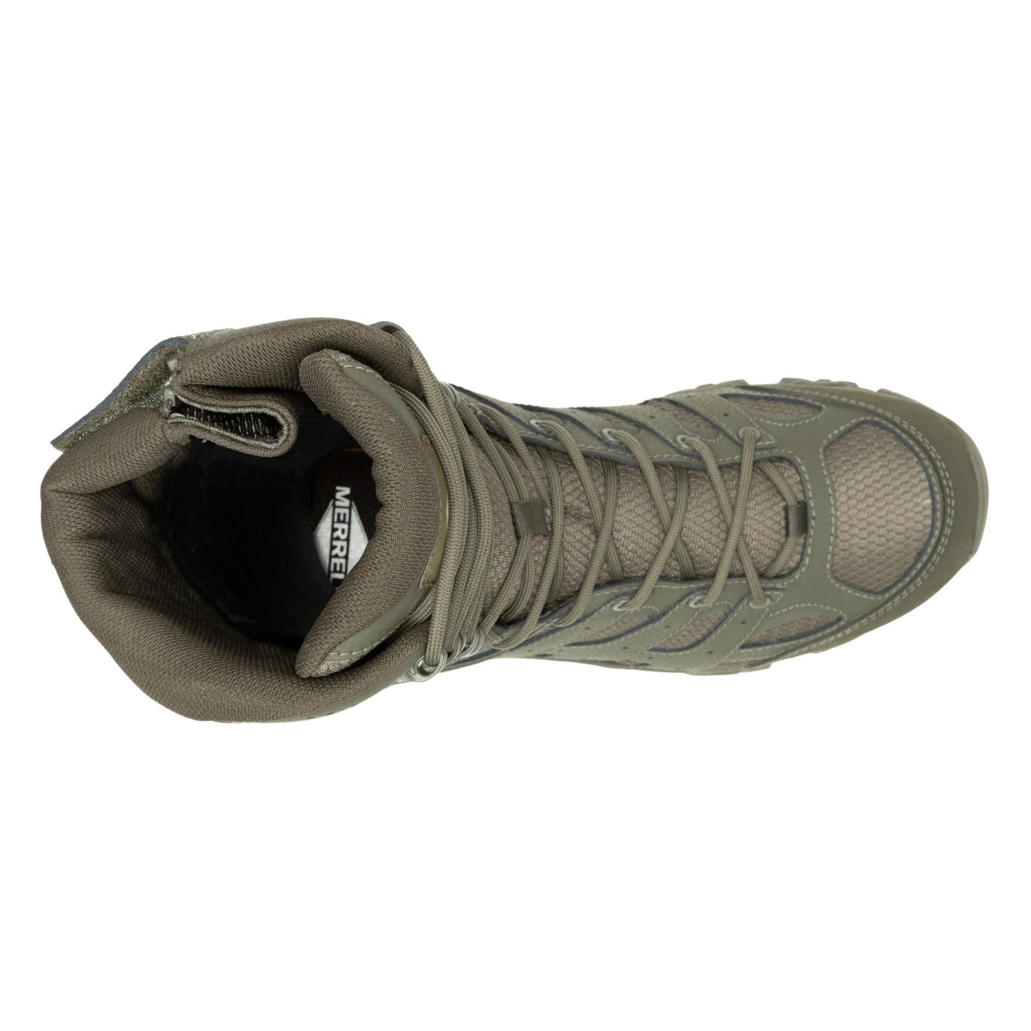 Peltz Shoes  Men's Merrell Moab 3 WP Tactical Zip 8in Work Boot Dark Olive J004109