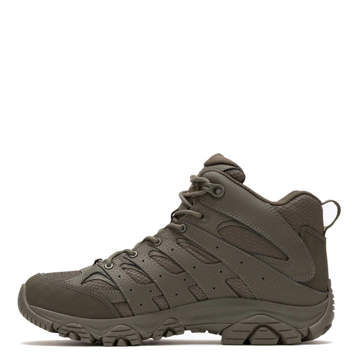 Peltz Shoes  Men's Merrell Moab 3 Mid WP Tactical Work Boot Dark Olive J004113