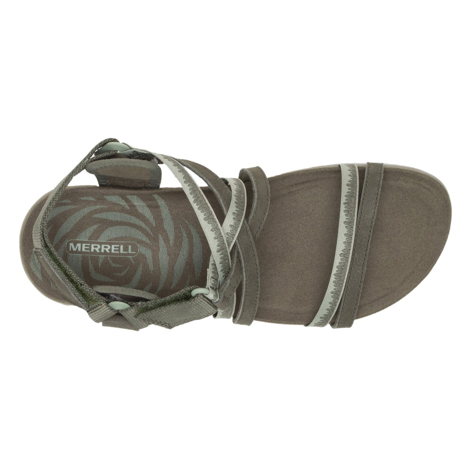 Peltz Shoes  Women's Merrell Terran Cush 3 Lattice Sandal OLIVE J004570
