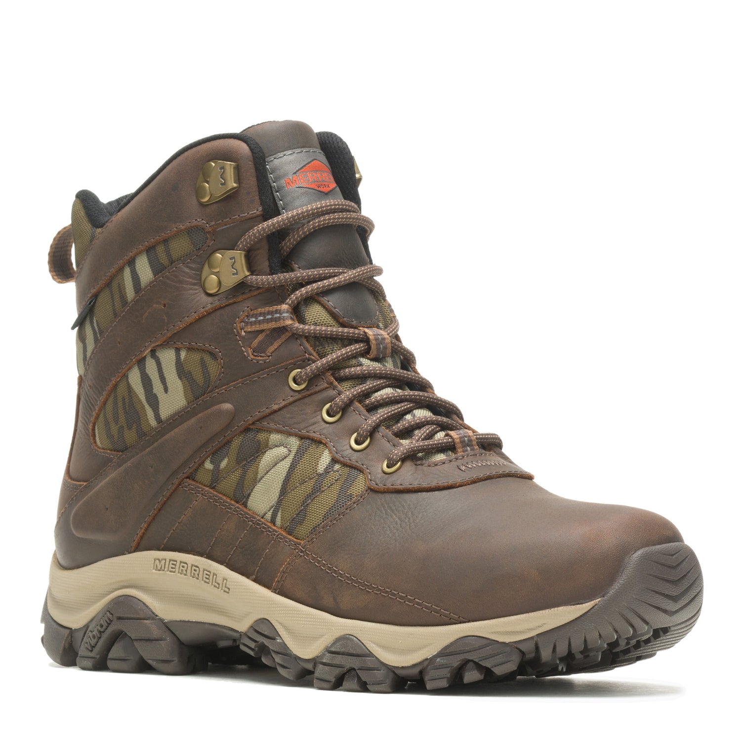 Peltz Shoes  Men's Merrell Moab 2 Timber 6in Waterproof Boot CAMO J004651