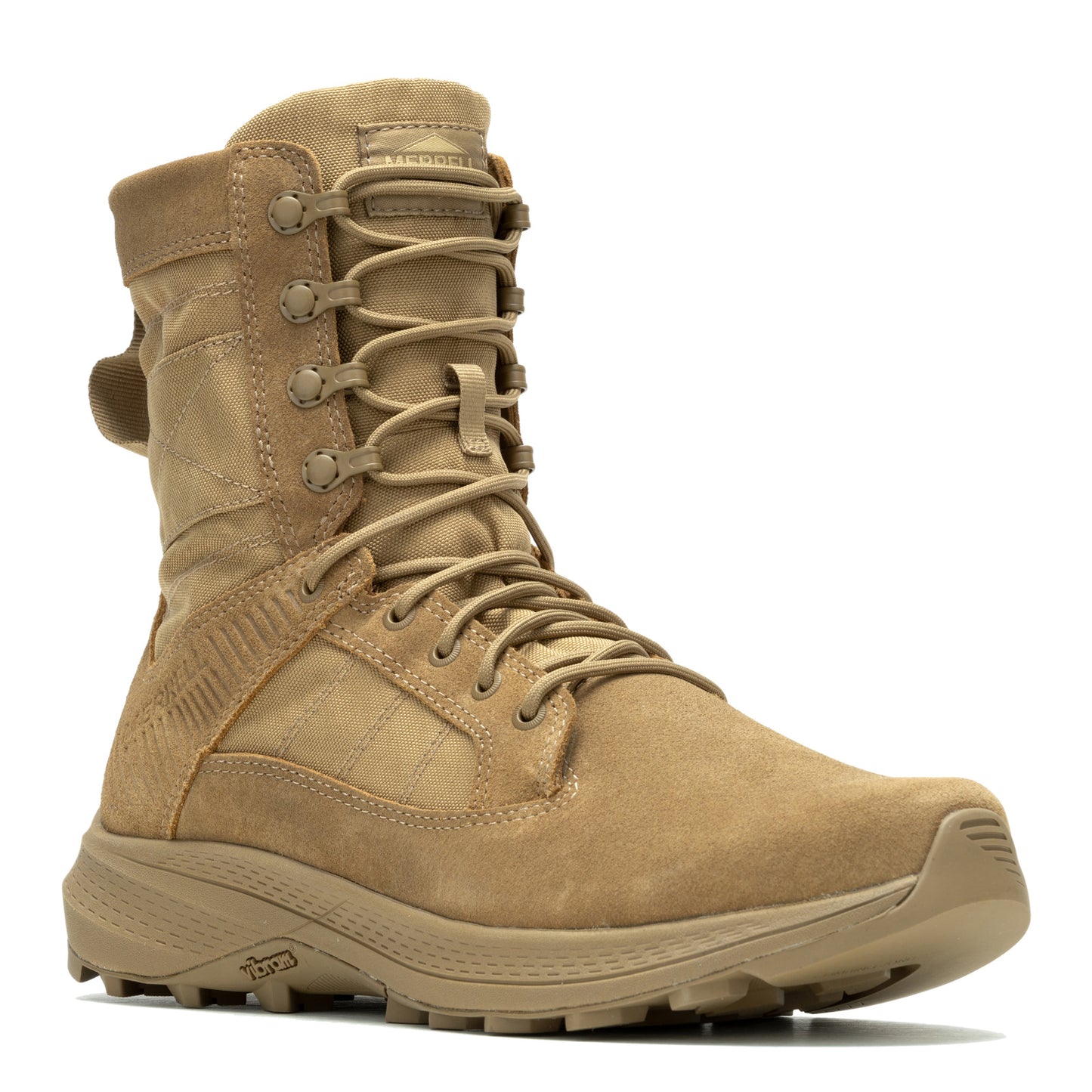 Peltz Shoes  Men's Merrell MQC Force Tactical Composite Toe Waterproof Boot Dark Coyote J005031