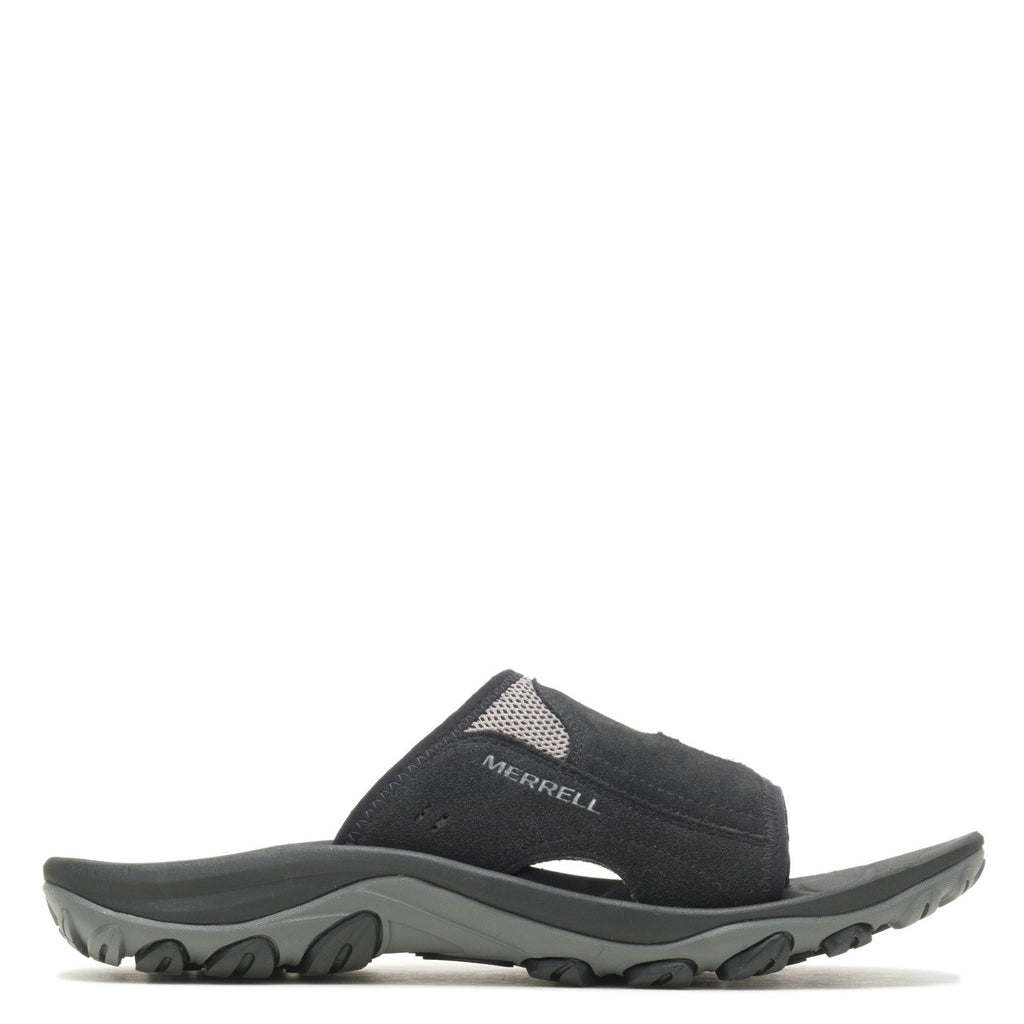 Men's Merrell Huntington Leather Slide Sandal BLACK LEATHER J036851