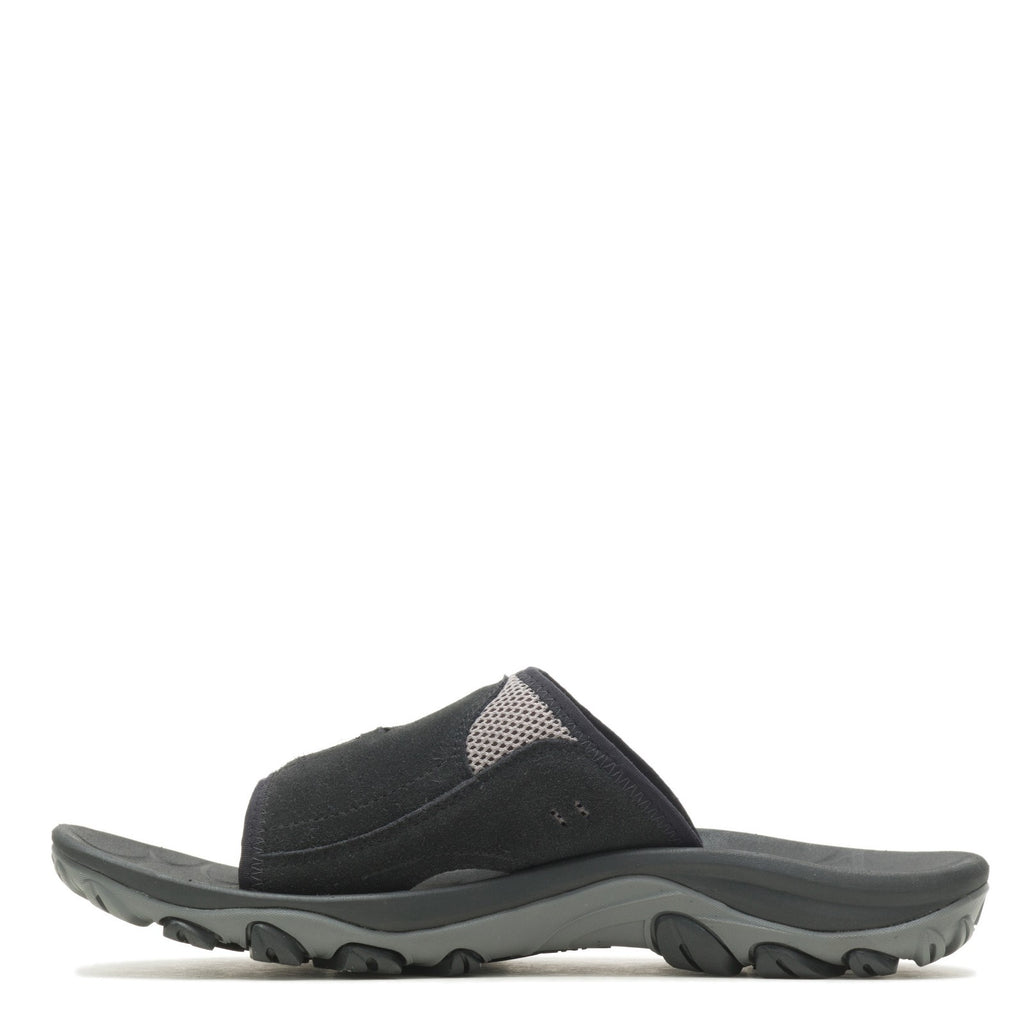 Men's Merrell Huntington Leather Slide Sandal BLACK LEATHER J036851