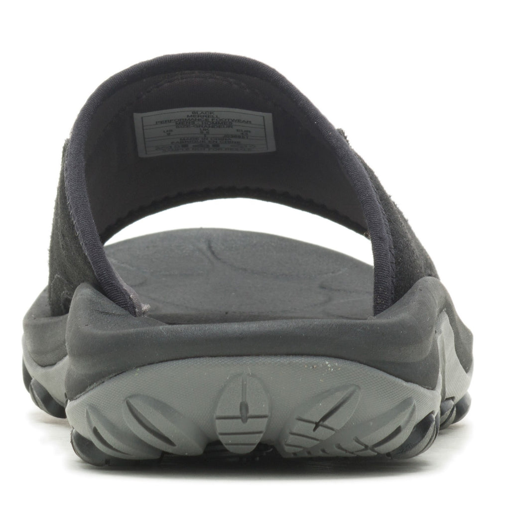 Men's Merrell Huntington Leather Slide Sandal BLACK LEATHER J036851