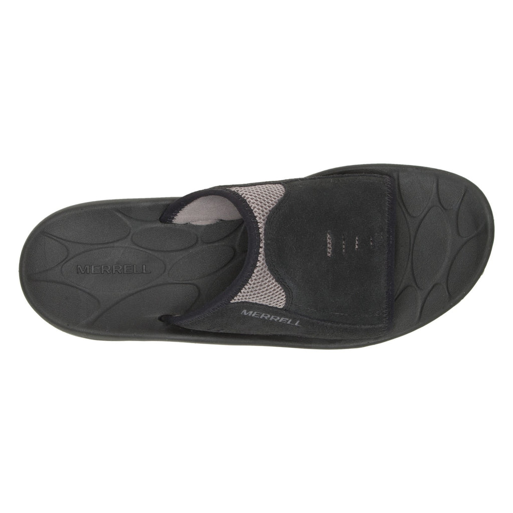 Men's Merrell Huntington Leather Slide Sandal BLACK LEATHER J036851