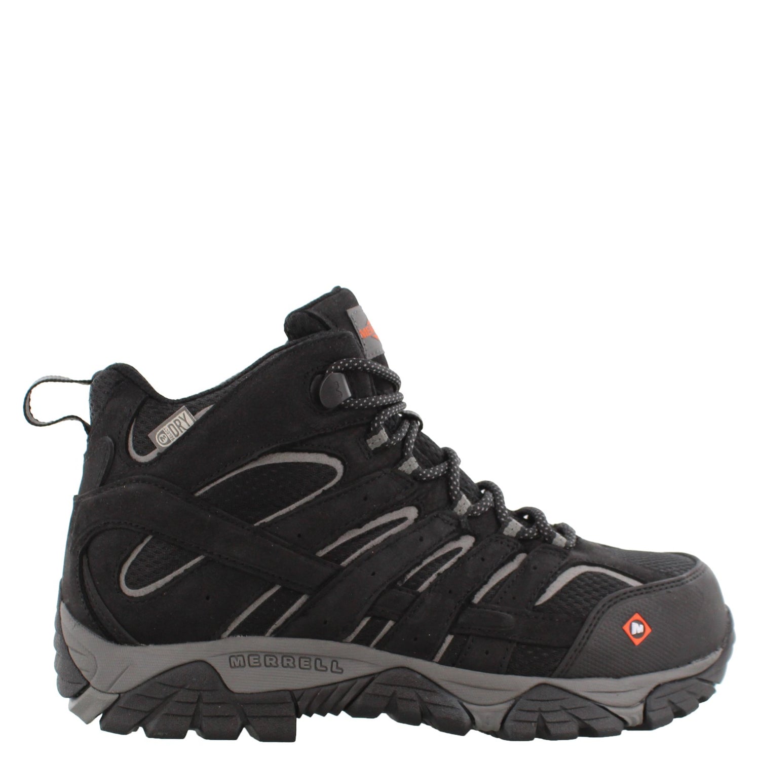Peltz Shoes  Men's Merrell Moab Vertex Mid Waterproof Comp Toe BLACK J05241