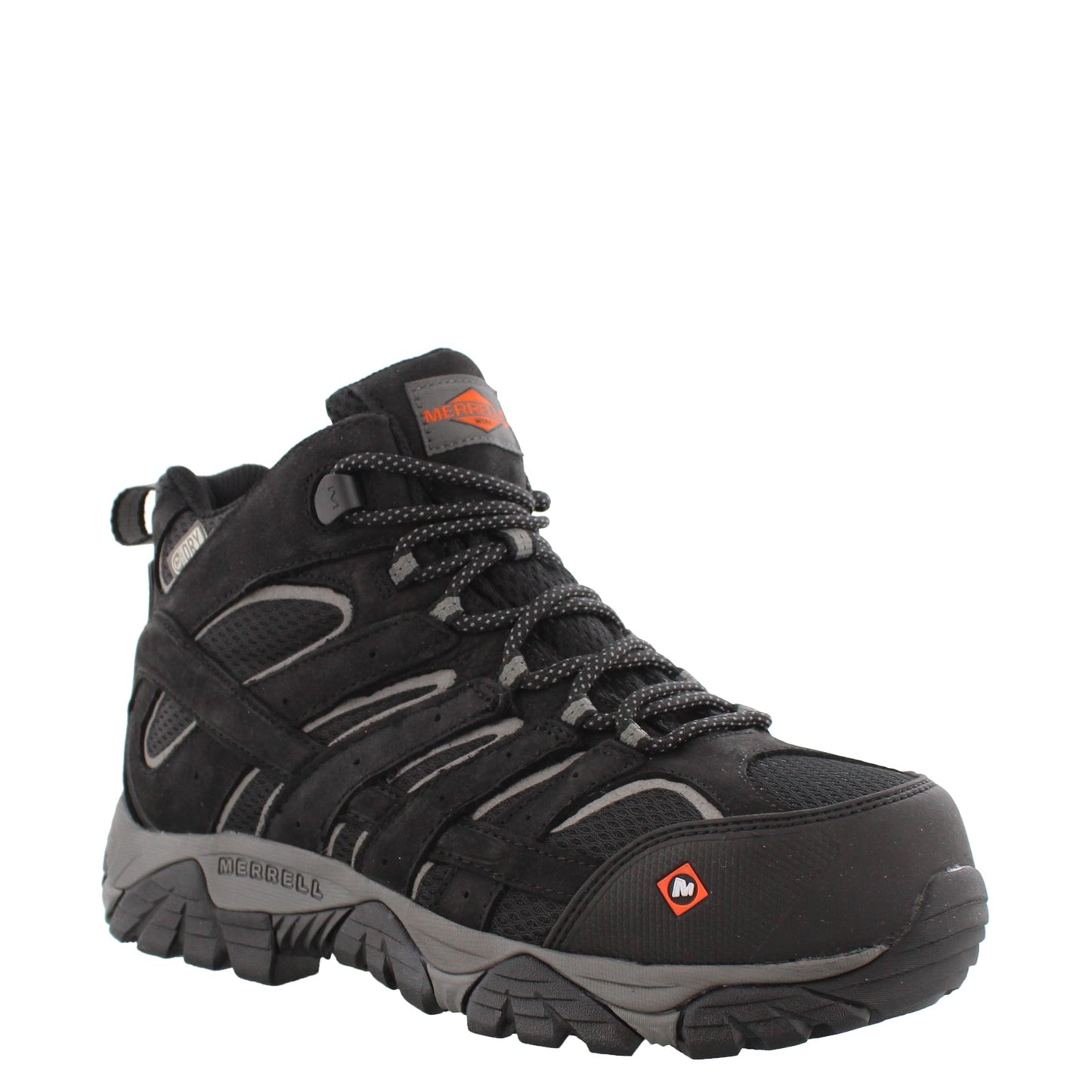 Peltz Shoes  Men's Merrell Moab Vertex Mid Waterproof Comp Toe BLACK J05241