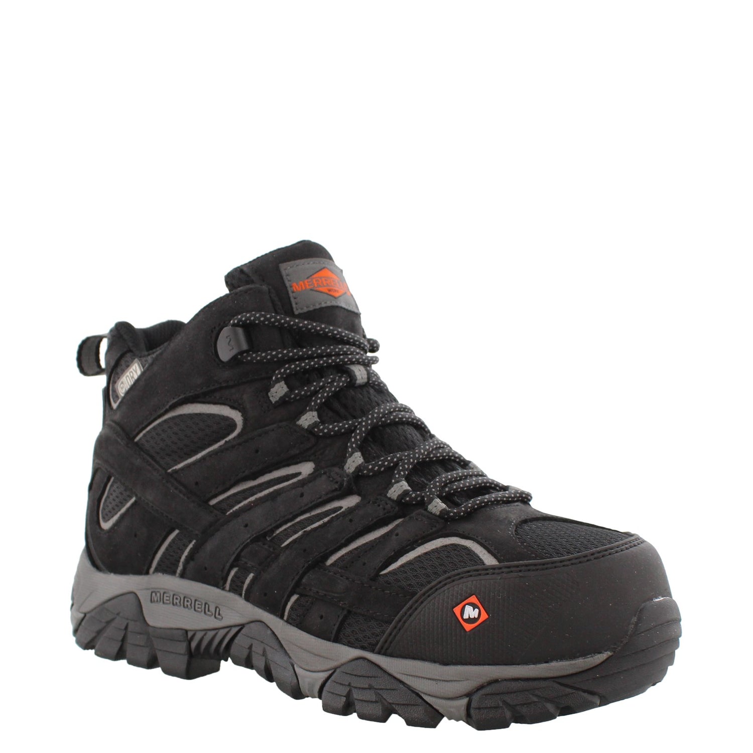 Peltz Shoes  Men's Merrell Moab Vertex Mid Waterproof Comp Toe BLACK J05241