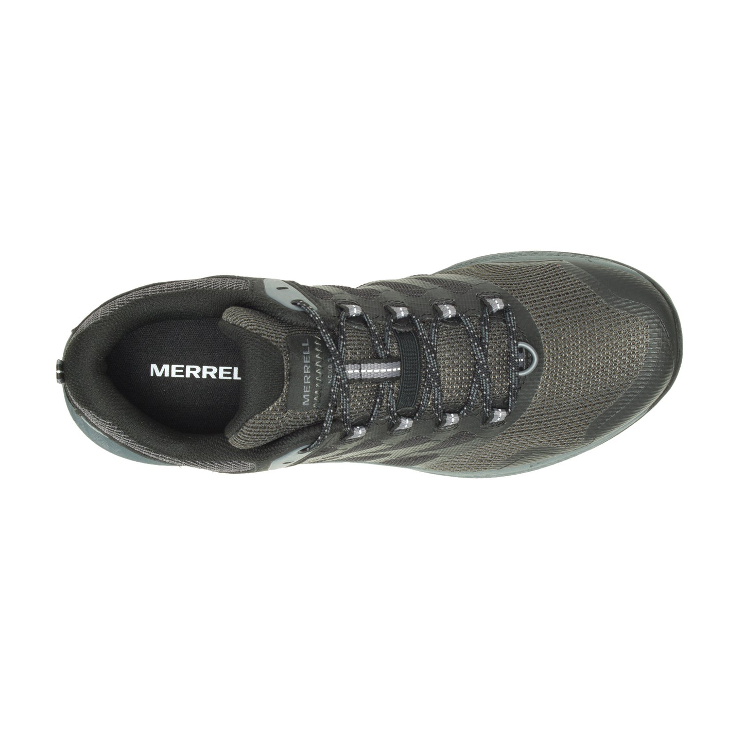 Peltz Shoes  Men's Merrell Nova 3 Trail Running Shoe - Wide Width BLACK J067597W
