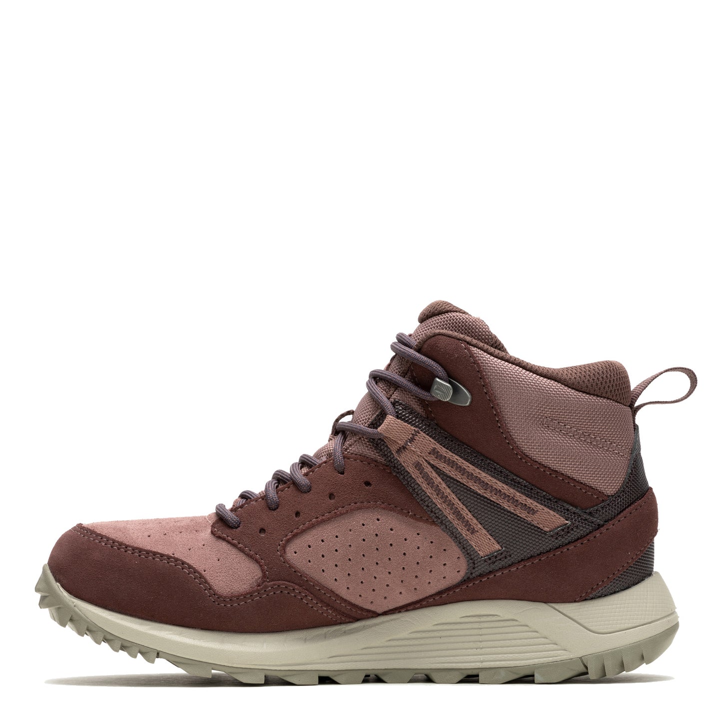 Peltz Shoes  Women's Merrell Wildwood Mid Leather WP Boot Marron J068104