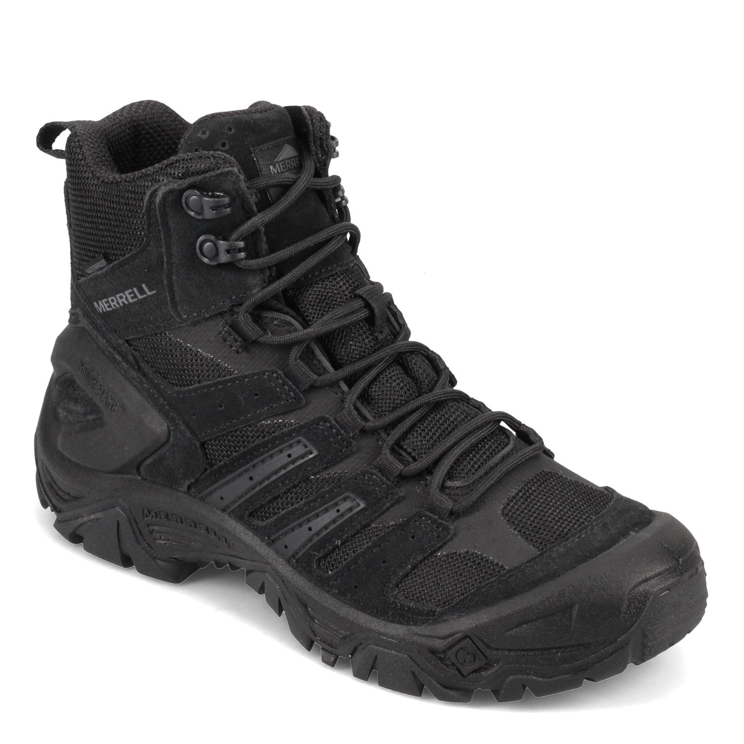 Peltz Shoes  Men's Merrell Work Strongfield 6 Inch Tactical Work Boot Black J099301