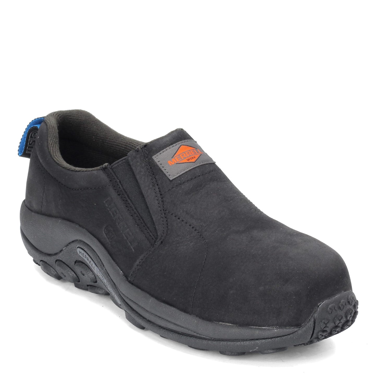 Peltz Shoes  Men's Merrell Jungle Moc Static Dissipative Work Shoe Black J099379