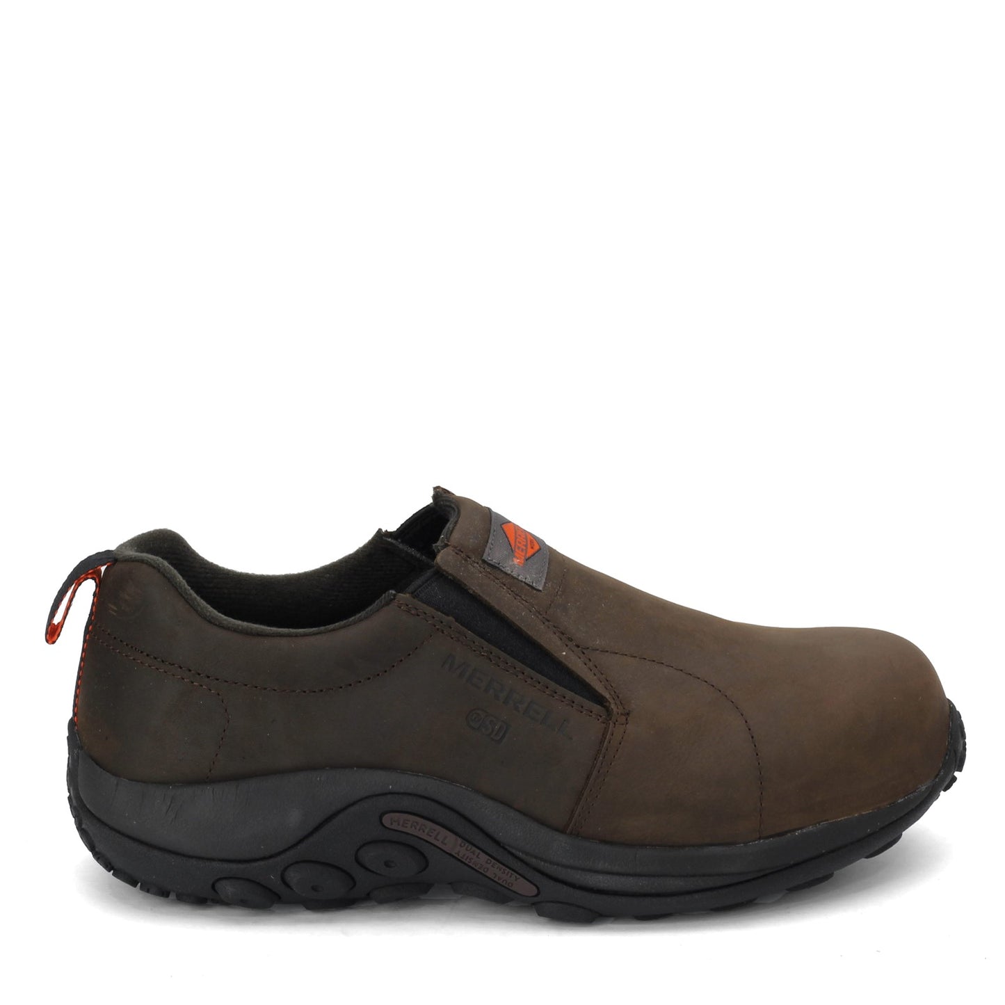 Peltz Shoes  Men's Merrell Jungle Moc Comp Toe Work Shoe - Wide Width Espresso J099381W