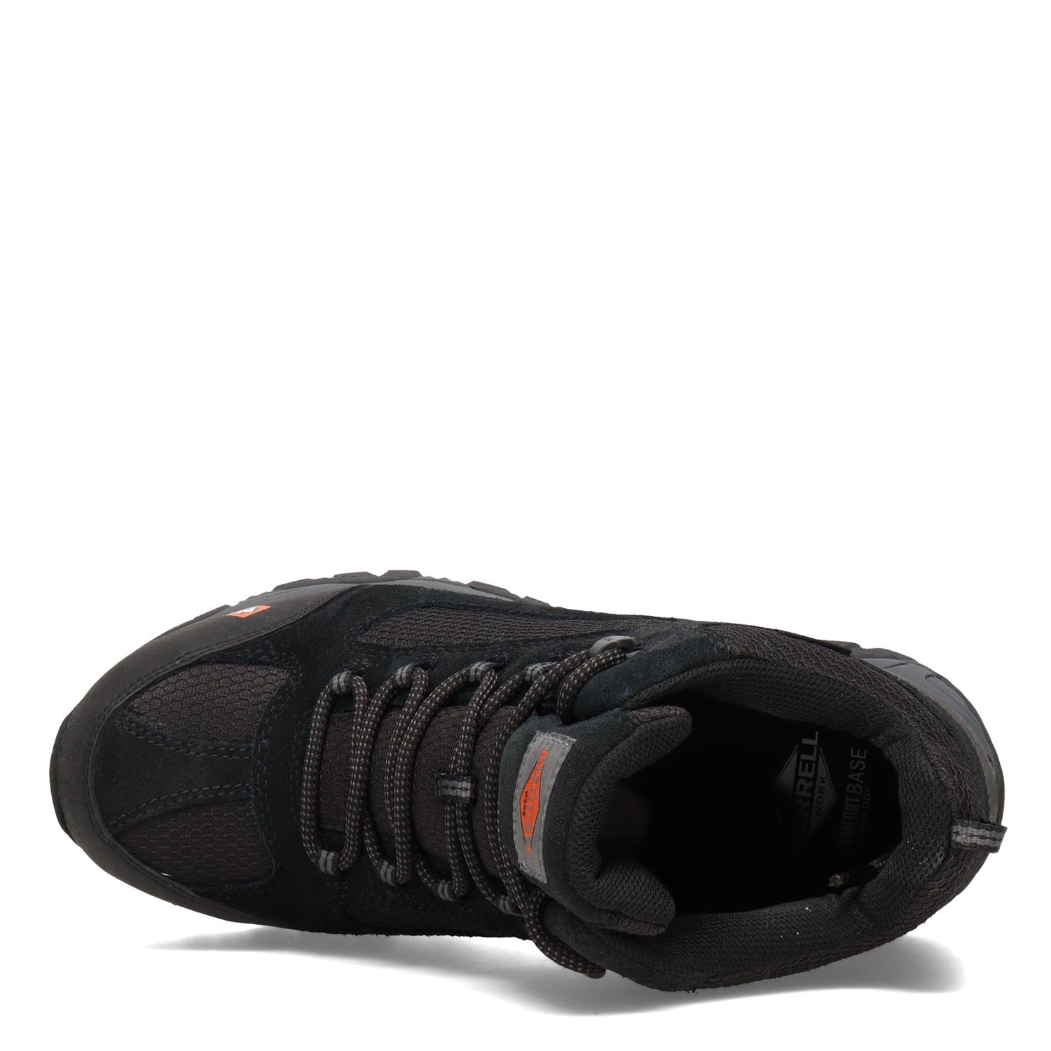 Peltz Shoes  Men's Merrell Moab Onset Mid Waterproof Comp Toe Work Boot Black J099509