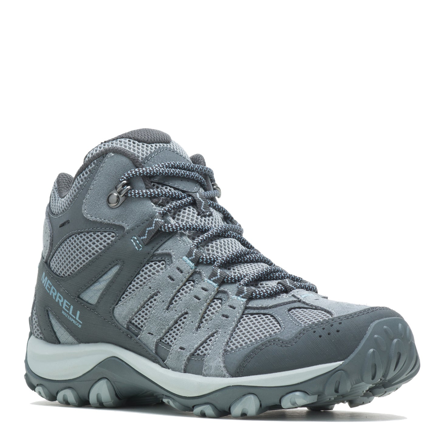 Peltz Shoes  Women's Merrell Accentor 3 Mid Waterproof Boot - Wide Width Monument J135228W