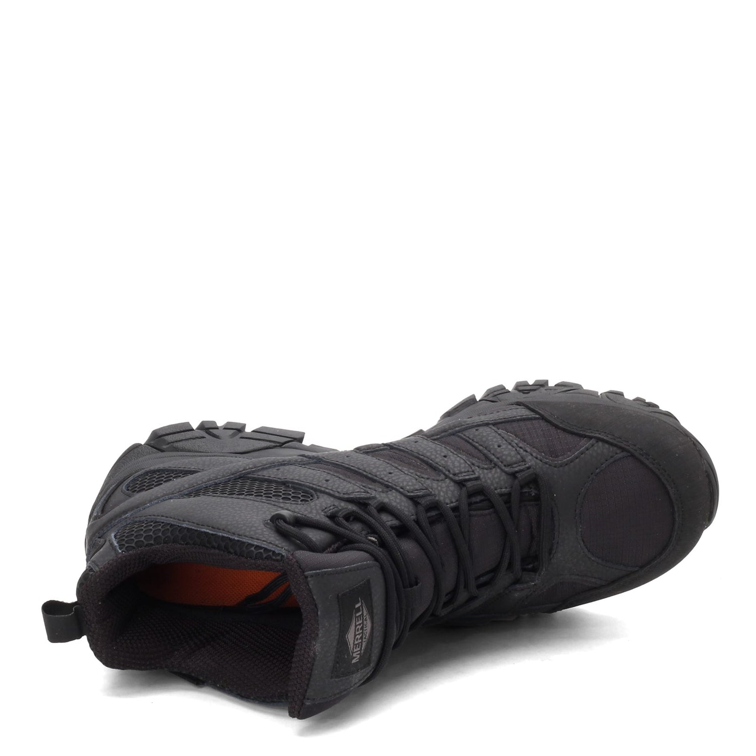 Peltz Shoes  Men's Merrell Moab 2 Mid Tactical Response Waterproof Boot BLACK J15853