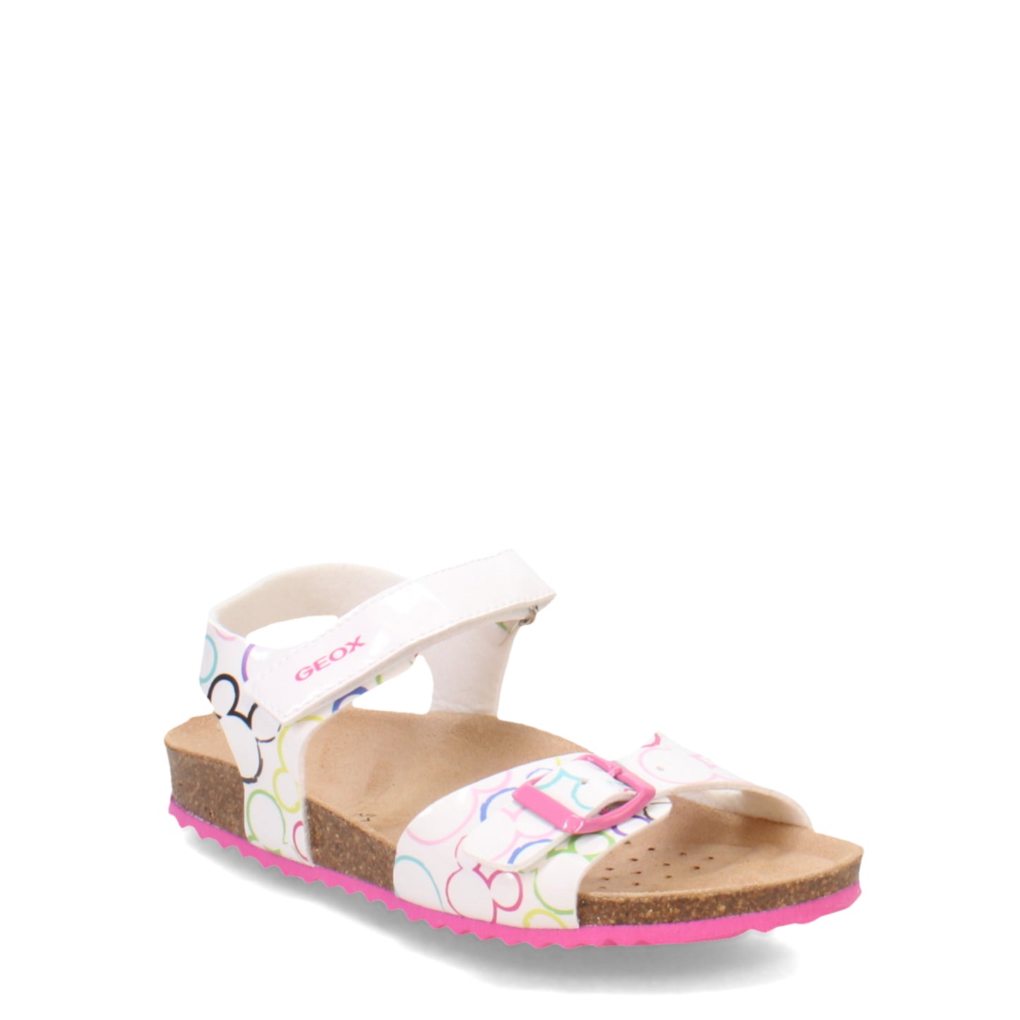 Peltz Shoes  Girl's Geox Adriel Sandal – Toddler & Little Kid White/Multicolor J158MC-000FC-C0653