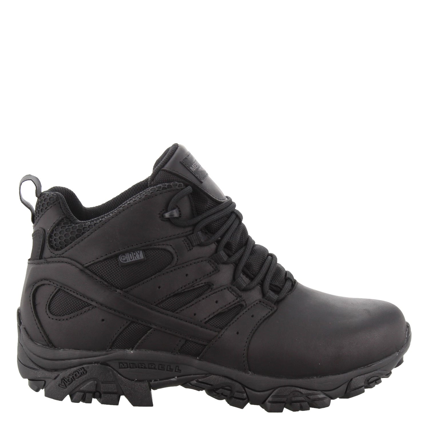 Peltz Shoes  Men's Merrell Moab 2 Mid Tactical Response Waterproof Boot BLACK J45337