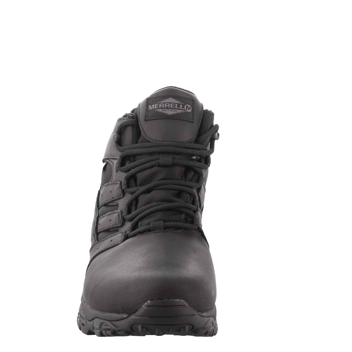 Peltz Shoes  Men's Merrell Moab 2 Mid Tactical Response Waterproof Boot BLACK J45337