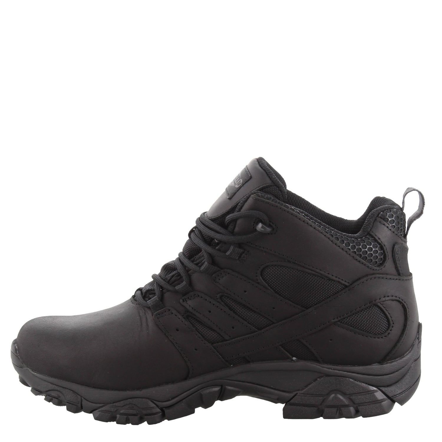 Peltz Shoes  Men's Merrell Moab 2 Mid Tactical Response Waterproof Boot BLACK J45337