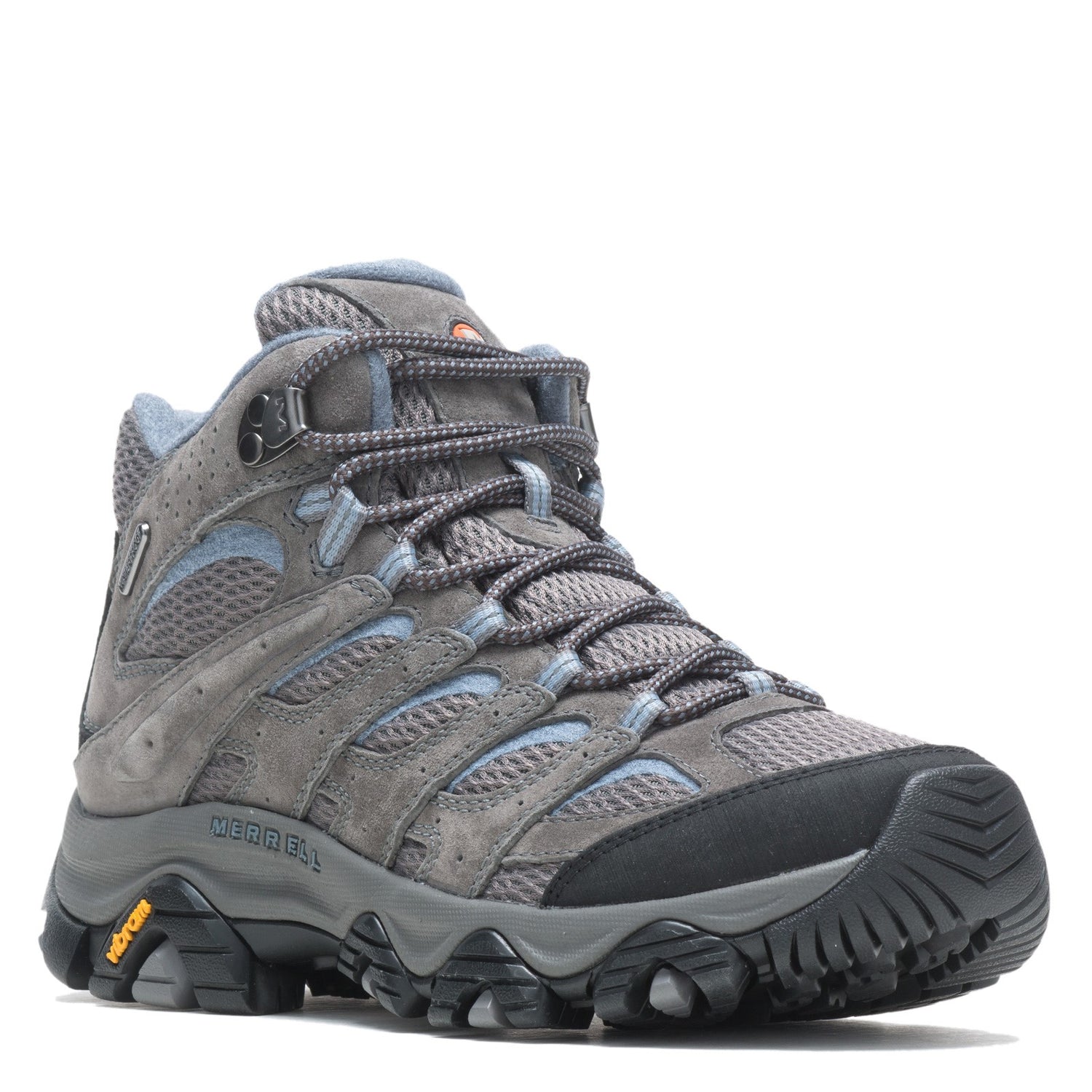 Peltz Shoes  Women's  Merrell Moab 3 Mid Hiking Boot - Wide Width GRANITE J500162W
