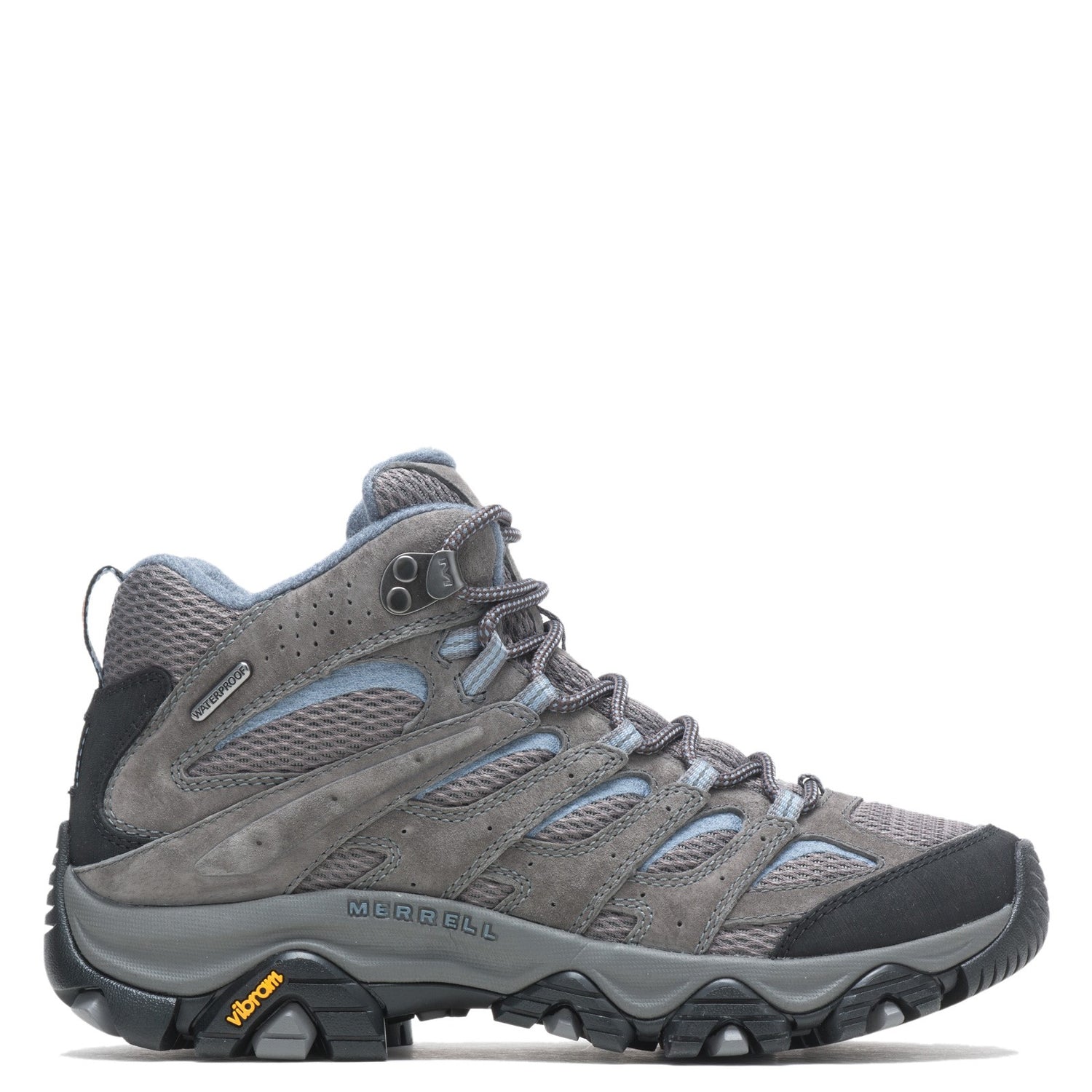 Peltz Shoes  Women's  Merrell Moab 3 Mid Hiking Boot - Wide Width GRANITE J500162W