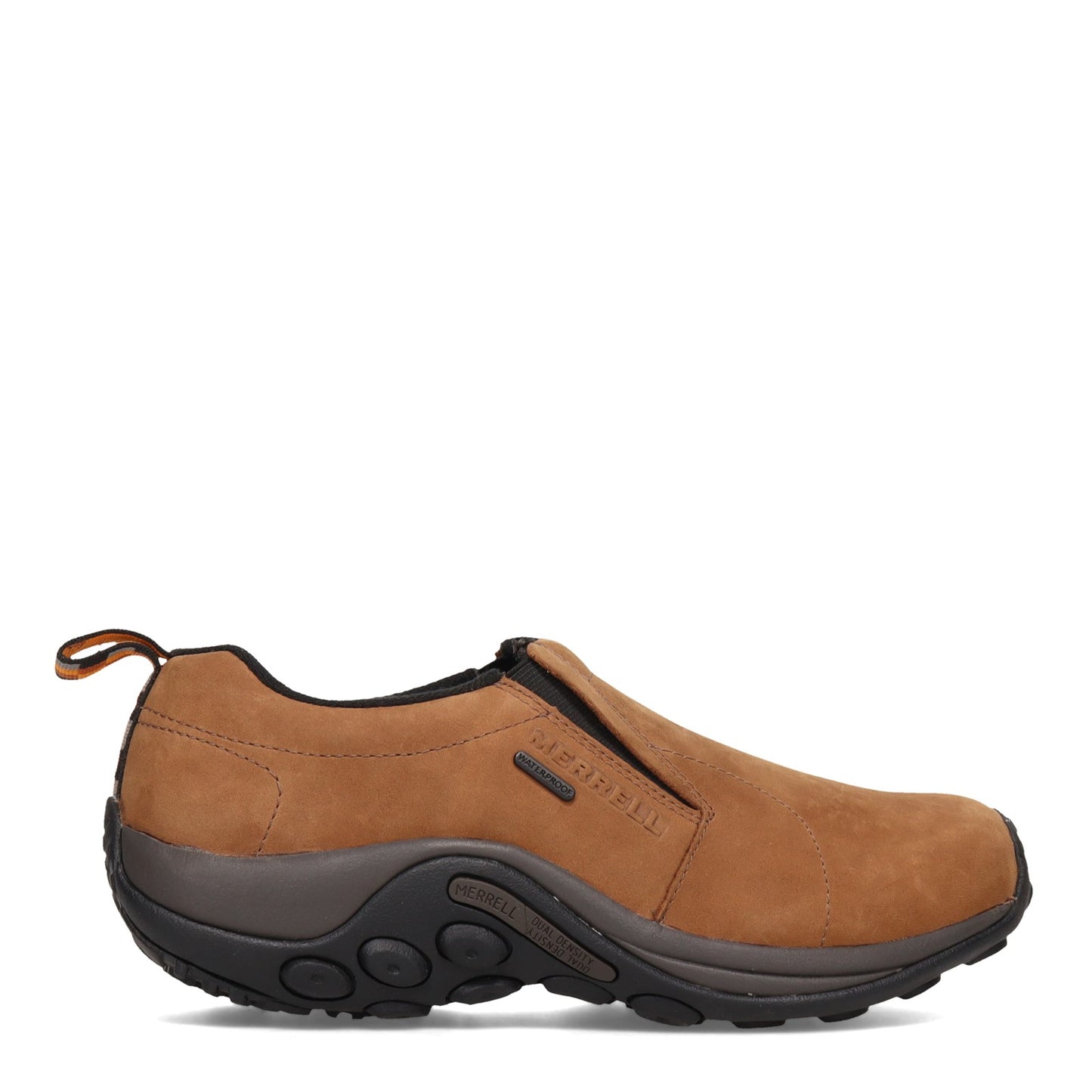 Peltz Shoes  Men's Merrell Jungle Moc Waterproof Slip-On BROWN NUBUCK J52927