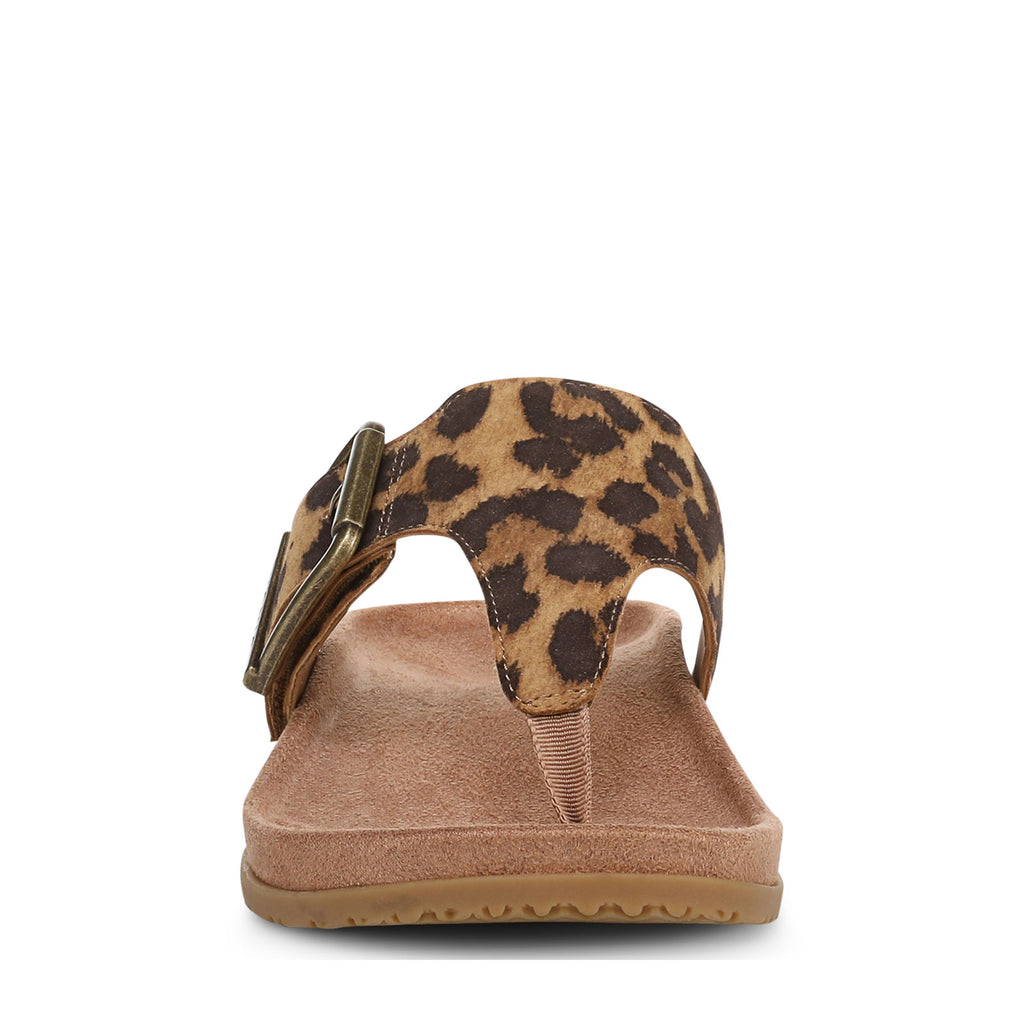 Women's Vionic Emma Thong Sandal TAN LEOPARD SUEDE J5383L5201