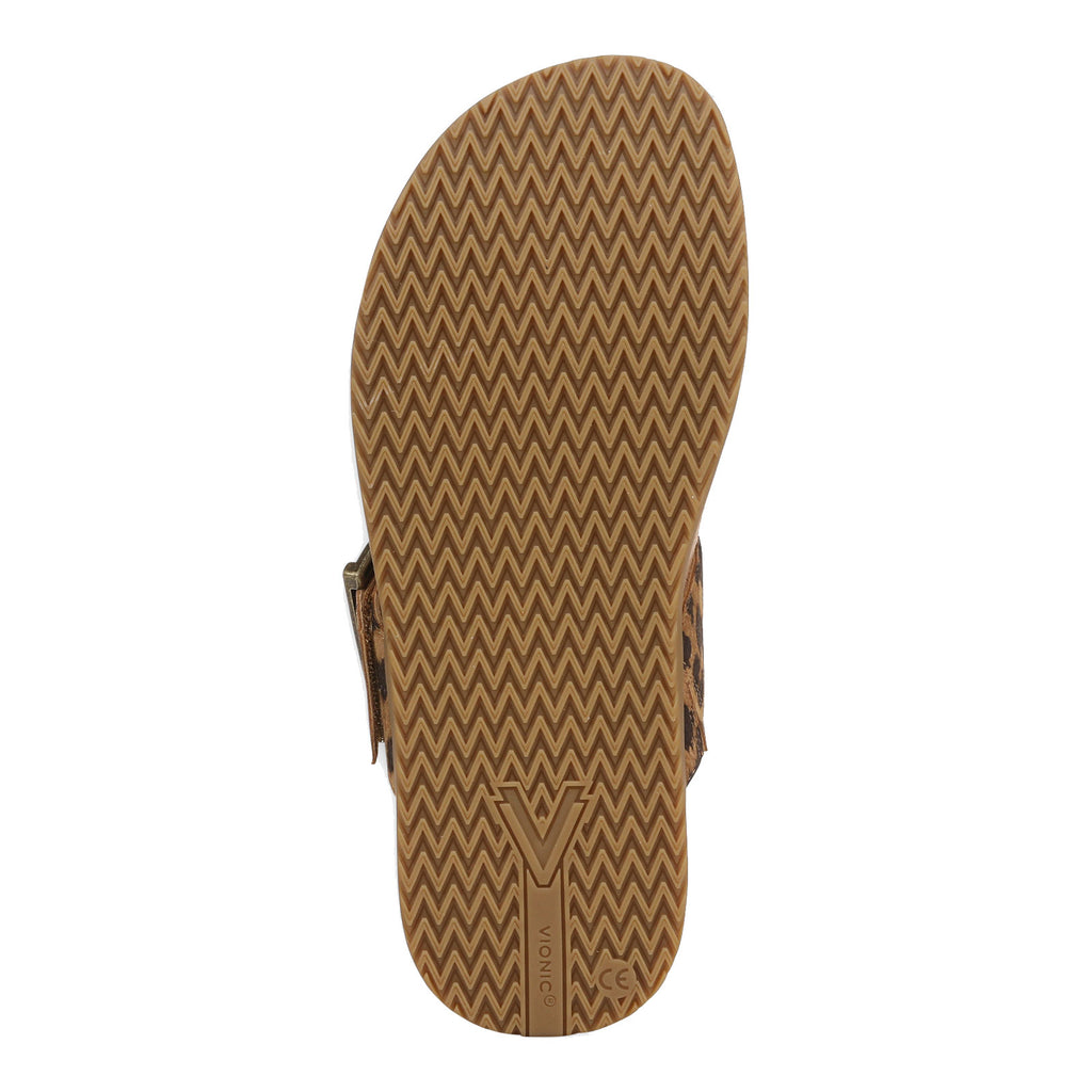 Women's Vionic Emma Thong Sandal TAN LEOPARD SUEDE J5383L5201