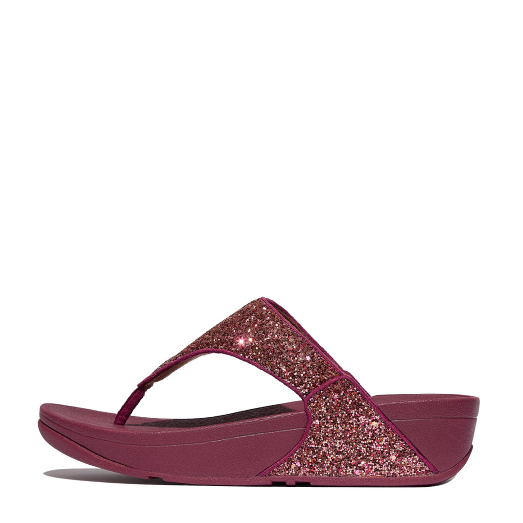 Women's FitFlop Lulu Glitter Thong Sandal Ruby Mix JE6-C93