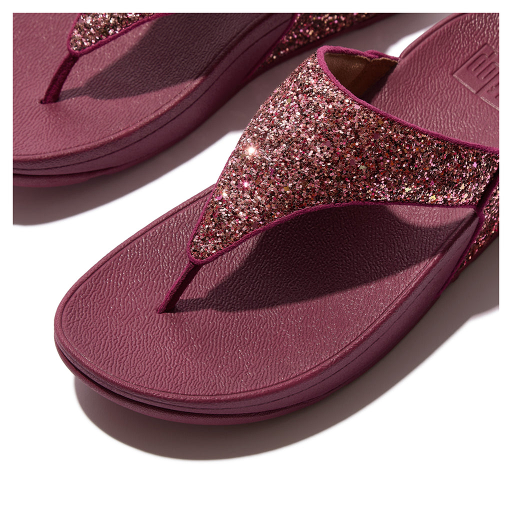 Women's FitFlop Lulu Glitter Thong Sandal Ruby Mix JE6-C93